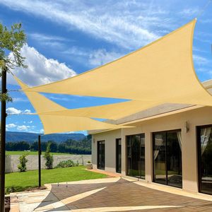 Red de sombrilla triangular, Red de sombrilla de balcón para el hogar, Red de sombrilla amarilla para exteriores - Product Image 1