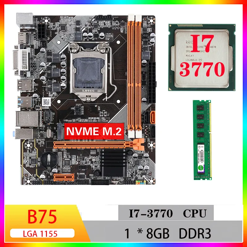 Hauptplatine für Gaming PC Kit B75 Core I7 3770 CPU Gamer Mini Itx DDR3 B75 Computer Motherboard