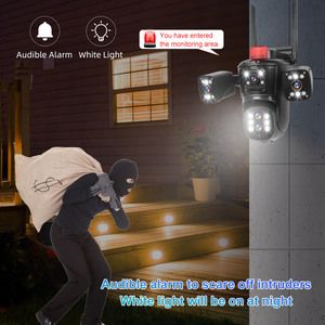 LS visione 12MP quattro lenti 4 schermi 10X zoom rete esterna a basso consumo WIFI sicurezza IP PTZ batteria solare sistema di telecamere di sicurezza - Product Image 4