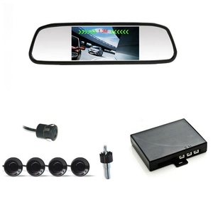 4.3 Inch 7&quot; 360 Reverse Rear View OEM Rearview <strong>Mirror</strong> Video Cam Output Diy <strong>Car</strong> Parking <strong>Sensor</strong> Camera Kit with 4 <strong>Sensors</strong> - Product Image 1