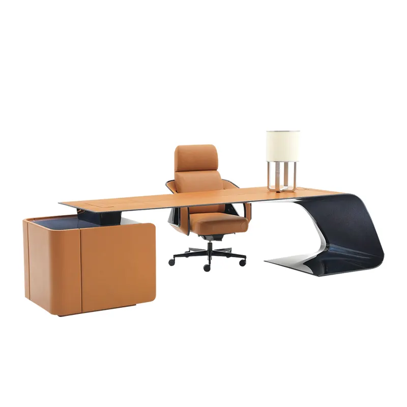 इतालवी लक्जरी शैली का प्रबंधन टेबल सेट कंप्यूटर कार्यकारी कार्यालय फर्नीचर डेस्क आधुनिक कार्यालय की मेज
