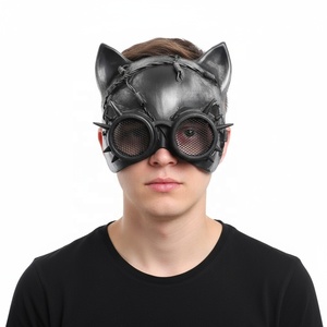 หน้ากากแมวสยองขวัญสไตล์สตีมพังค์ไซเบอร์พังค์พร้อมแว่นตาสำหรับงานแต่งงานหรืองานปาร์ตี้ฮาโลวีน - Product Image 1
