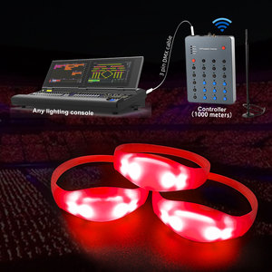 800 mét DMX512 Đảng tổ chức sự kiện nhóm điều khiển LED dây đeo cổ tay sáng lên Vòng đeo tay với điều khiển từ xa - Product Image 4