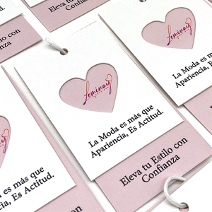 Barato diseño personalizado impresión nombre logotipo papel prenda etiquetas colgantes ropa etiquetas colgantes con cuerda - Product Image 4