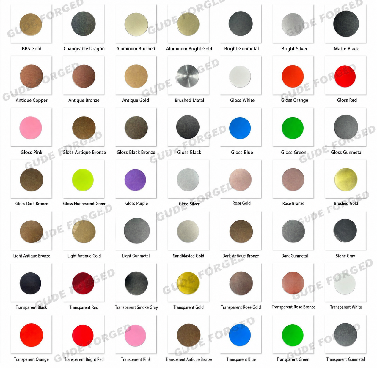 All colors can be customized.
