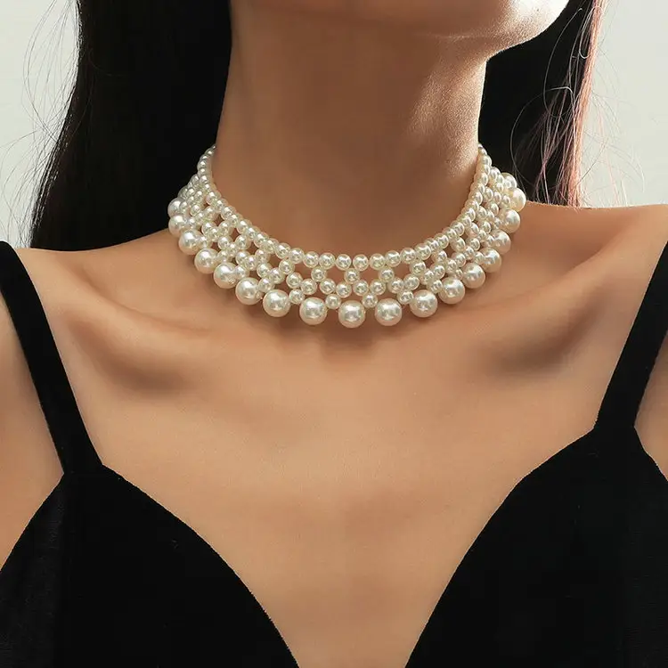 Collier ras du cou en perles tissées à la main pour femmes, style bohémien, nouveauté