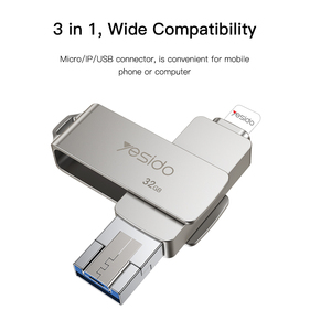 YESIDO Neues Design 3 in 1 für IP für Micro OTG USB-Flash-Laufwerk mit 128G 64G 32G 16G Speicher karten diskette - Product Image 3