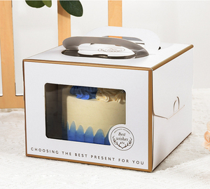 Sinh Thái Thân Thiện Với Thấp Moq Bán Buôn Giấy Bánh Hộp Với Xử Lý Bánh Sinh Nhật Bao Bì Hộp Với Cửa Sổ - Product Image 5