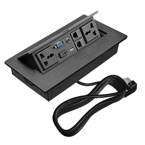 Toma de corriente multifuncional para escritorio de oficina, aleación de Zinc, oficina, escritorio oculto, empotrada, toma de corriente de mesa emergente, US AU UNS - Product Image 1