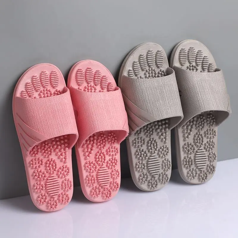 Sandálias de acupuntura de verão, sapatos de massagem e reflexo com ativação de ponto de pés, unissex, cuidados com os pés, sandálias de banheiro para casa