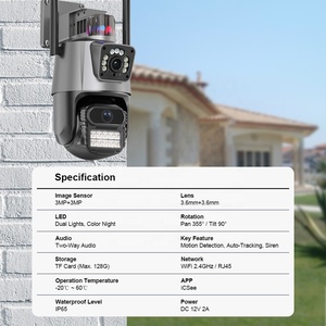 6MP 9MP projektör açık kablosuz 3 4 lens dome ptz cctv güvenlik çift lens kamera wifi IP ile insan hareket algılama siren - Product Image 2
