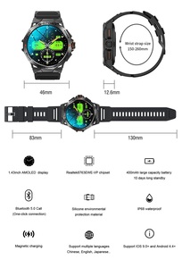 K62 Nuevo Reloj inteligente BT cuộc gọi thông minh xem Nhịp Tim Huyết Áp Màn hình hoạt động Tracker Thể Dục Thể Thao Smartwatch - Product Image 4