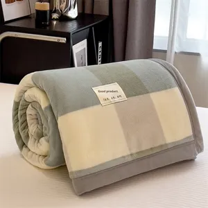 Văn phòng ngủ trưa <span class=keywords><strong>Comforter</strong></span> thiết lập hiện đại bốn mùa san hô Fleece chống bụi Mite 100% polyester sofa ném chăn dày - Product Image 2