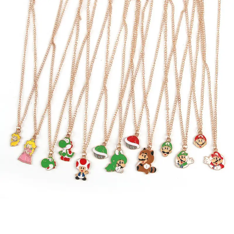 Промо-акция для девочек аниме Марио модное милое ожерелье лягушка Черепаха ювелирные изделия подарок мультяшный кулон ожерелья для женщин тканевые аксессуары