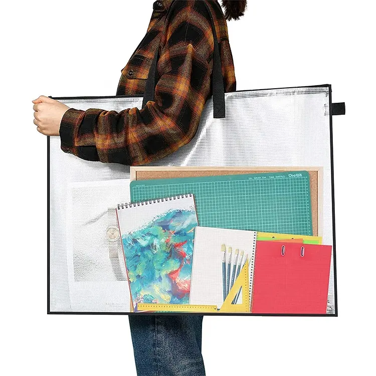 Geringe MOQ leichte Reisetasche Kunst Portfolio-Tote-Tasche wasserdichte Poster-Tragetasche