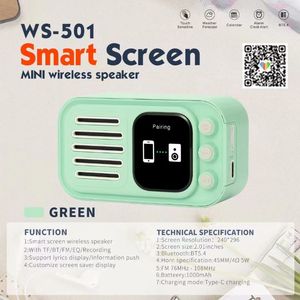 新型智能扬声器触摸屏支持应用程序连接Lylics显示推送消息BT TF调频扬声器WS-501 - Product Image 2