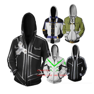 OEM ODM SWORD Art Online <span class=keywords><strong>SAO</strong></span> hoodie <span class=keywords><strong>Kirito</strong></span> kirigaya Kazuto เครื่องแต่งกายคอสเพลย์ผู้ชายผู้หญิงเสื้อกันหนาวพิมพ์ลาย3D แจ็คเก็ตแบบสวมมีซิป - Product Image 2