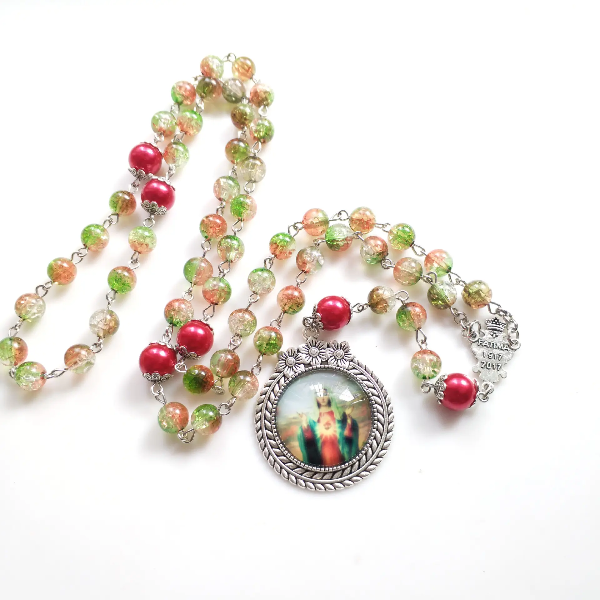 Komi nouveau religieux catholique acrylique moudre perles arénacées chaîne prière chapelet collier