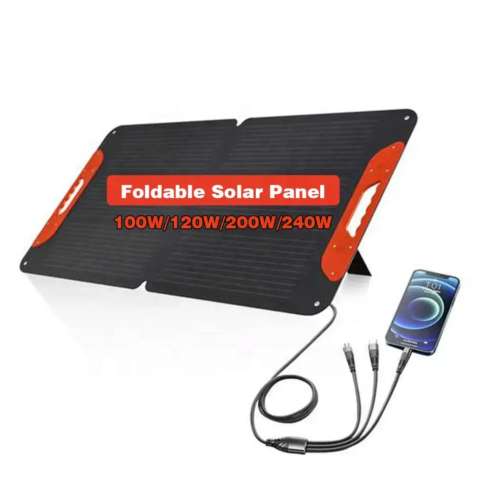 Pannello solare pieghevole 200w pannello solare ETFE per campeggio esterno impermeabile IP68 pannello solare portatile 100W 200W