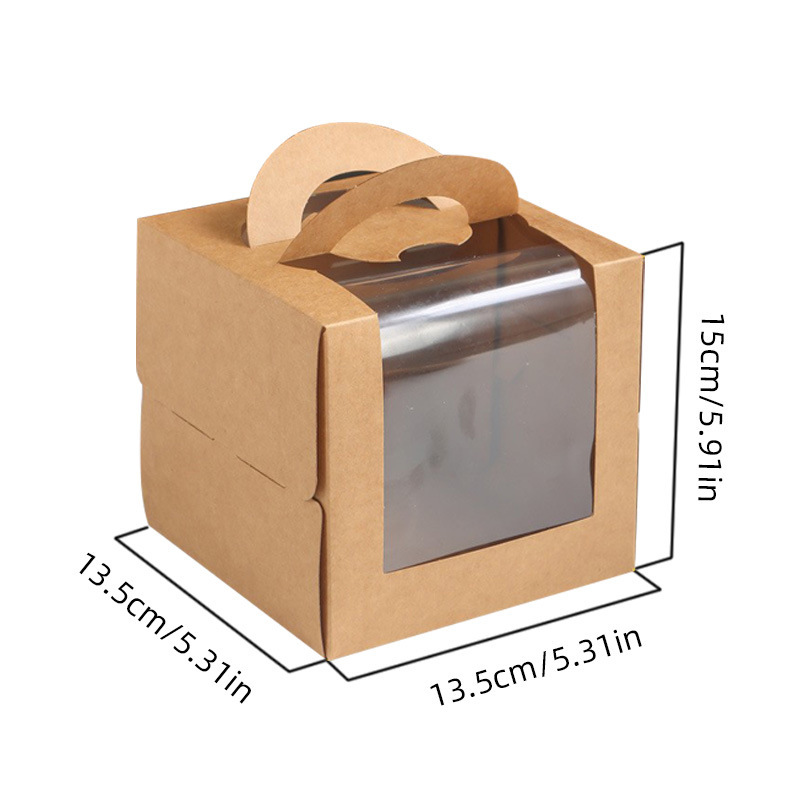 Scatola per torte rialzata in carta Kraft da 3 pollici + vassoio