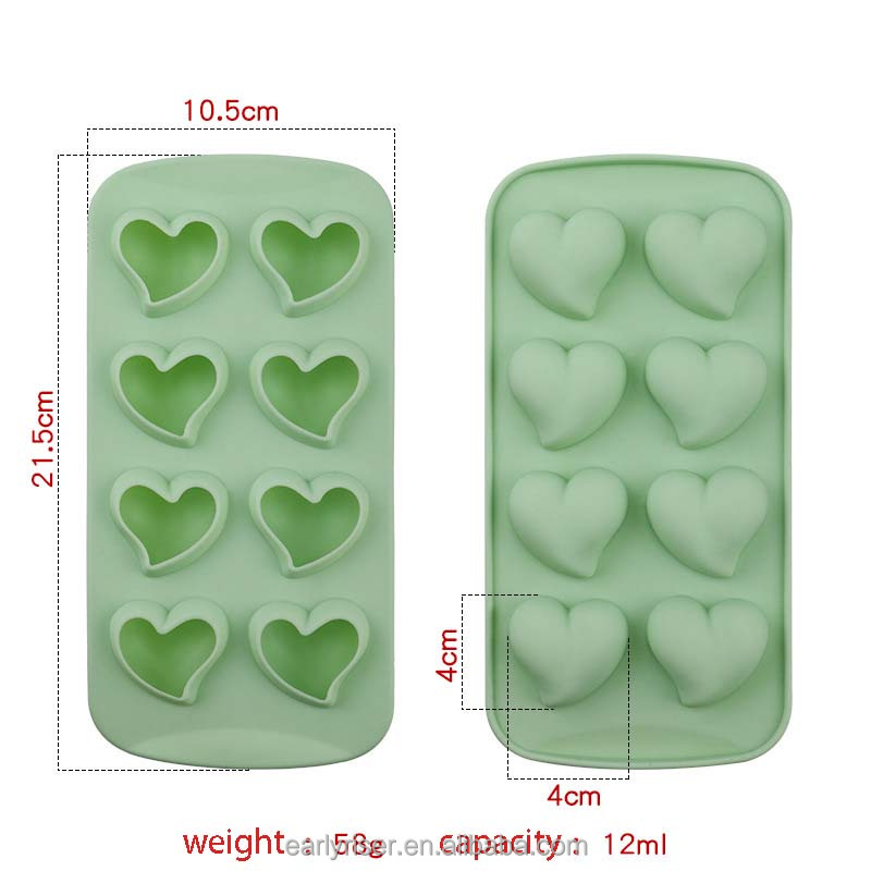 Bandeja de hielo en forma de corazón (cian)