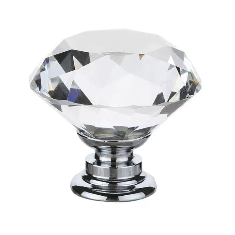 Win Top 30mm Diamond Shape Drawer Kitchen Cabinets Dresser Cupboard Wardrobe Pulls Handles Crystal Glass Cabinet Knobs