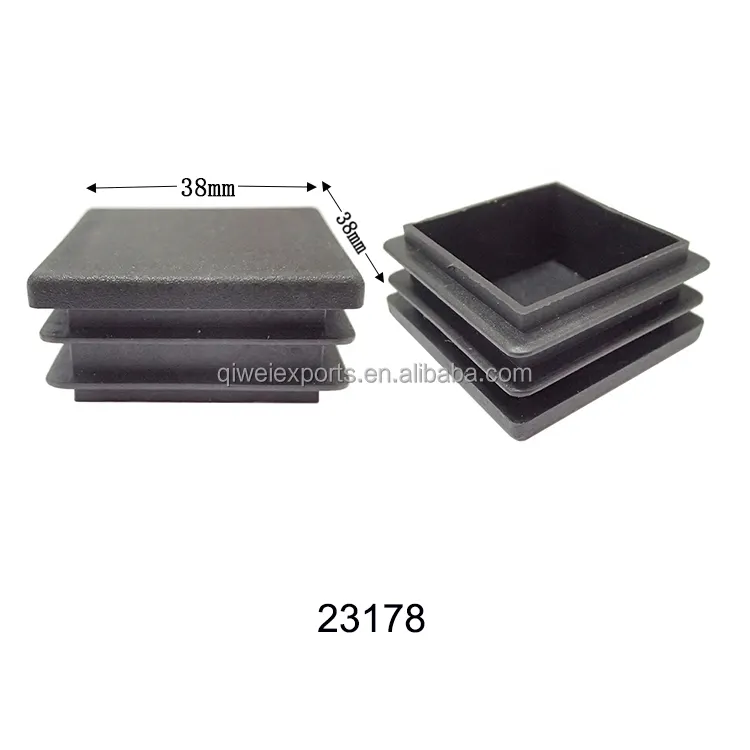 Tampas de extremidade plásticas, 38x38mm 25*25mm 19*19mm, tubo de inserção, plugue para tubo quadrado