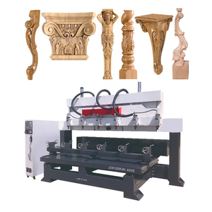 Enrutador CNC de madera de cabezal múltiple de 4 ejes con sistema de control de estudio NC de eje giratorio para trabajo de torno - Product Image 3