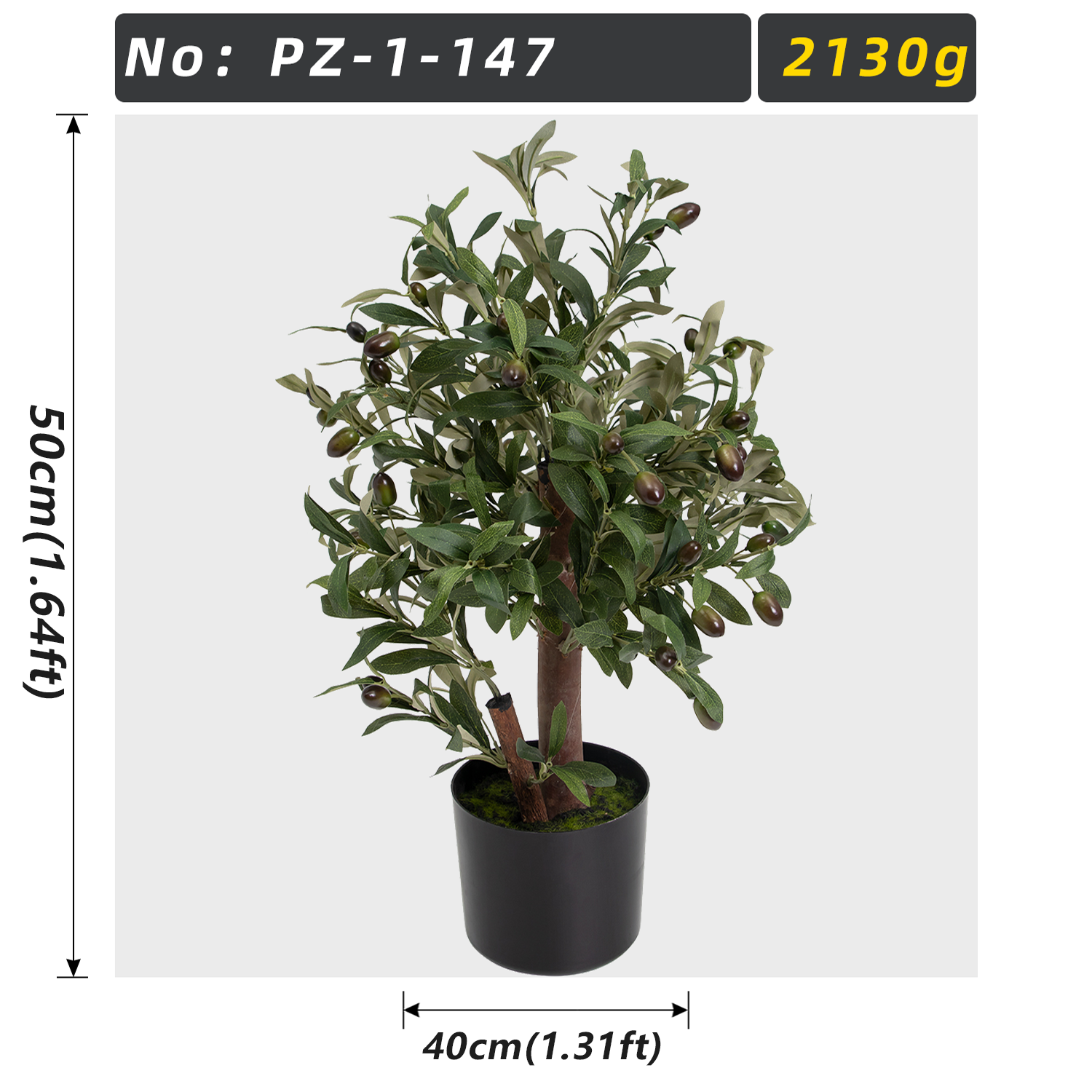 Short Artificial Olive Tree 50cm Mini Potted Faux Olive Plant