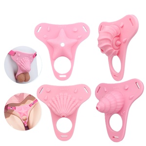 Rosa Muschel Silikon Keuschheit käfig mit Verschluss gürtel Männliche Abstinenz Penis Ring Homosexuell Anti-Betrug Paar BDSM Sissy Adult Sexspielzeug - Product Image 1