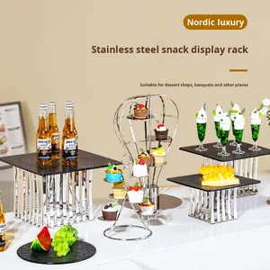 Thép không gỉ cupcake đứng tầng tháp tự làm món tráng miệng bảng sinh nhật đám cưới trang trí tiệc bánh đứng - Product Image 2