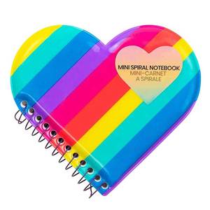 Taccuino rilegato a spirale del PVC gonfio del Mini cuore variopinto di progettazione su ordinazione dell'alimento del cuore dell'arcobaleno di LABON - Product Image 1