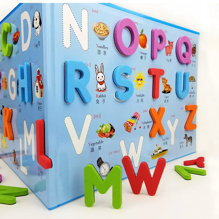 Ímã feito sob encomenda Frigorífico Alfabeto Puzzle Magnético EVA Letras e Números Do Livro para Crianças