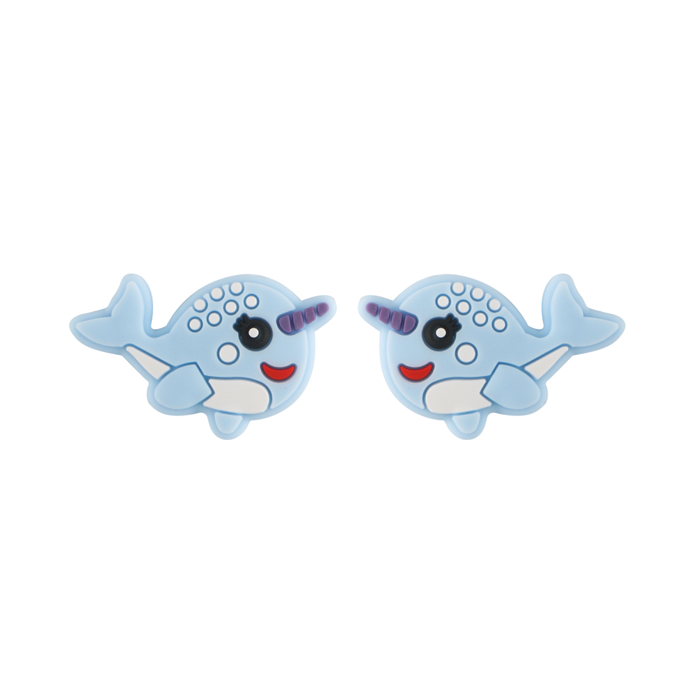 ลูกปัดโฟกัส Narwhal สีฟ้าพาสเทล SA239