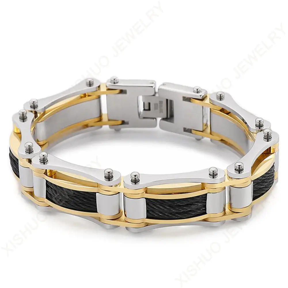 XISHUO Personality Charm Bracelet Men Bicycle Chains Jewelry Stainless Steel Bangles Bracelets