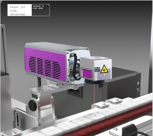 Linea di produzione volante 20W CO2 macchina per marcatura Laser data di scadenza Batch Code stampante Laser per sacchetti di plastica cavo PET bottiglia - Product Image 3