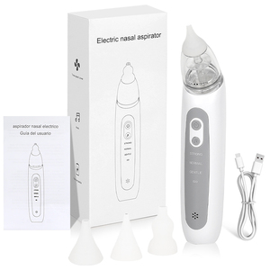 Aspirador nasal OEM ODM para bebé, aspirador nasal eléctrico para bebé, limpiador de nariz automático con 3 puntas de silicona, nivel de succión ajustable