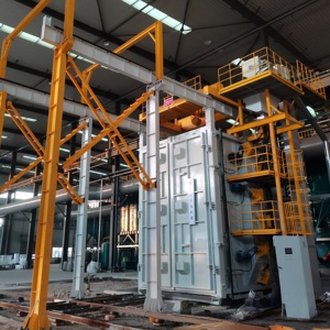 Yüksek kaliteli çelik kumlama temizleme makinesi Motor ve şanzıman motoru ile çift kanca tipi Abrator Deflashing için kullanılan - Product Image 2