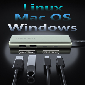 Toptan orijinal tasarım 2 USB-C ve 2 USB-A bağlantı noktası ile USB-C 10Gbps Hub - Product Image 4
