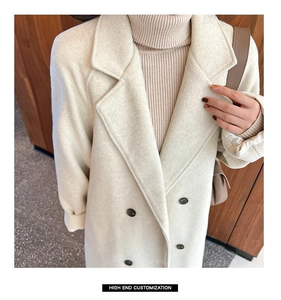 プラスパッド入り<span class=keywords><strong>Gary</strong></span>,プラスサイズのルーズとパッド入りの女性用スーツ襟コートロングぬいぐるみツイードコート
