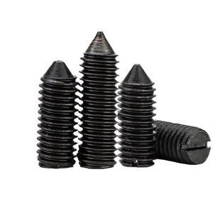 Keskin bir nokta ve dar bir kafa oluklu başsız makine vidaları, metrik somunlar, M2-M8 ile siyah demir vida - Product Image 2