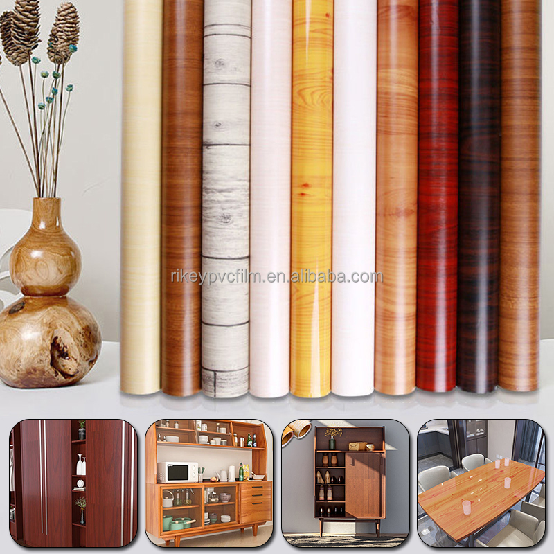 PVC Decorative Wood Grain Film Aluminum Door Wooden Wall Vacuum Pressing Lamination MDF Board
