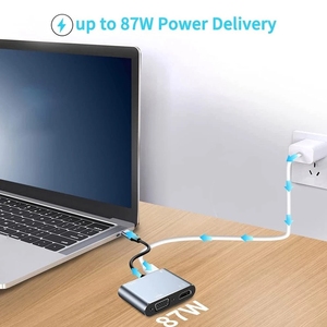 <strong>USB</strong> <strong>C</strong> 4k Type <strong>c</strong> to Adapter VGA USB3.0 HDMI-compatible Audio <strong>Video</strong> Converter PD 87W Fast Charger for Macbook Pro Samsung S9 S10 - Product Image 6