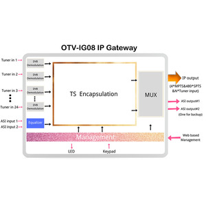 Profession eller DVB S S2 zu IP ASI Satelliten empfänger FTA Mehrkanal-Tuner für DTV Broadcasting System - Product Image 6