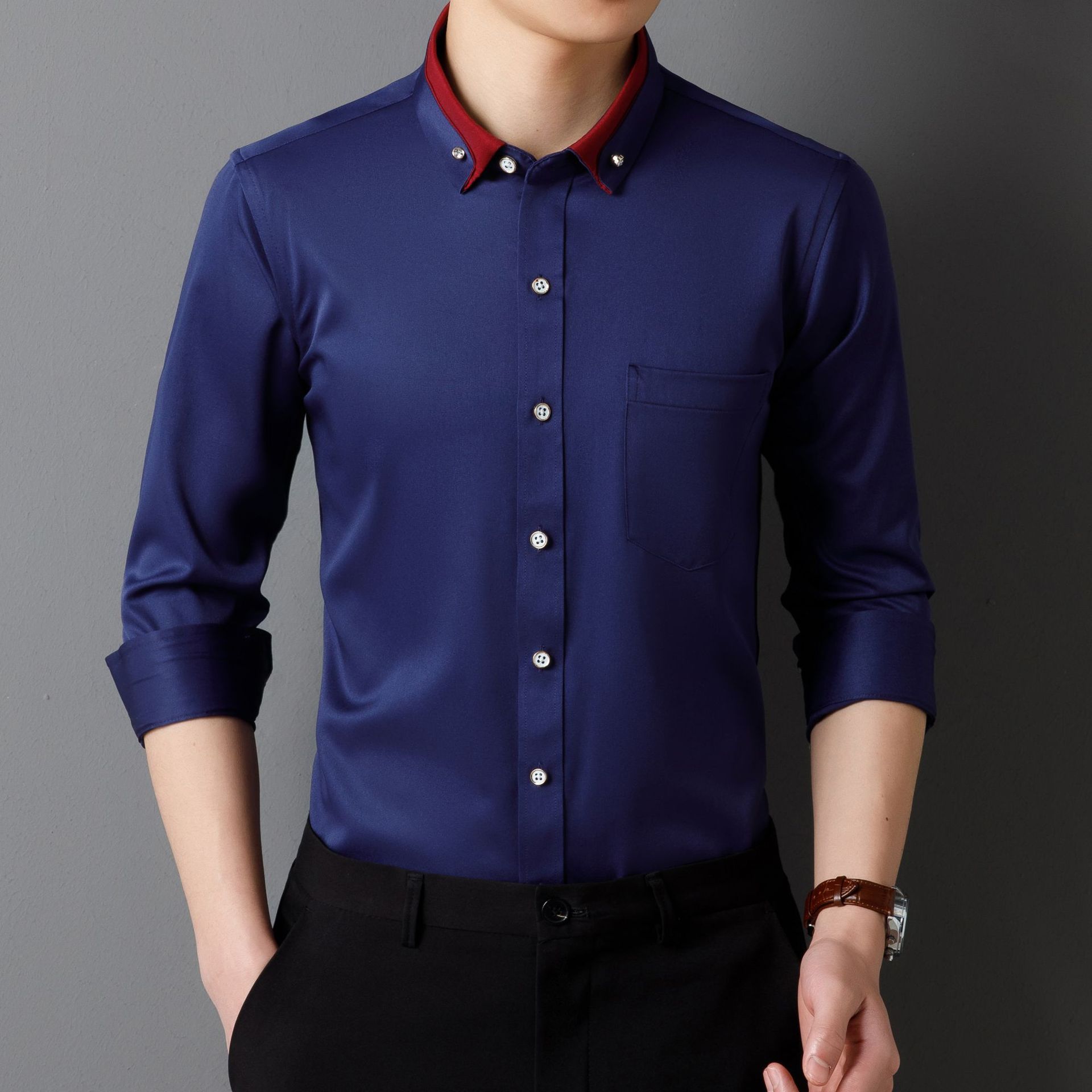 Diamond buckle navy blue