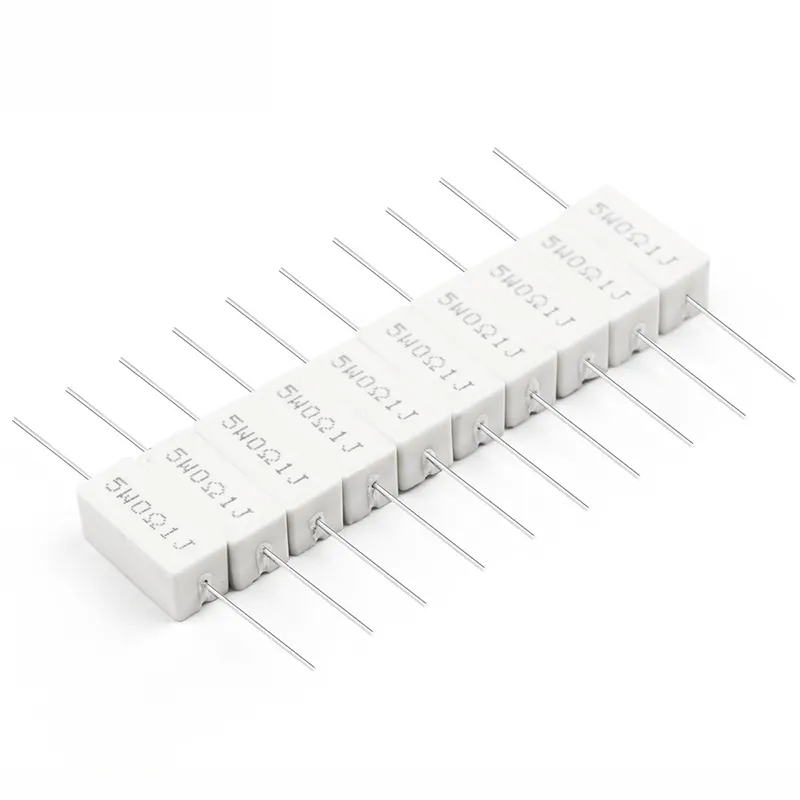 Resistor de cimento cerâmico, venda direta da fábrica, 5w, 7w, 10w, 15w, 20w, 30w, 40w, 50w, 100w