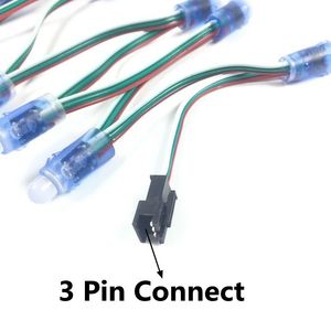 ชุด50ชิ้น WS2811 IC ดิจิตอลกันน้ำไฟพิกเซล LED โมดูล12มม. DC5V 12V สามารถระบุที่อยู่ได้สีเขียว CCT สำหรับแสดงตัวอักษรสีฟ้า - Product Image 5
