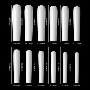 504 pcs không C đường cong móng tay tự nhiên lời khuyên dài thẳng seameless rõ ràng Acrylic vuông Nail tip không C đường cong XXL - Product Image 2