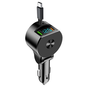 Retractable Car <strong>Charger</strong> 3 in <strong>One</strong> Super Fast <strong>Charger</strong> PD 30W USB Type C Cable for iPhone Samsung Cigarette Lighter Adapter - Product Image 1