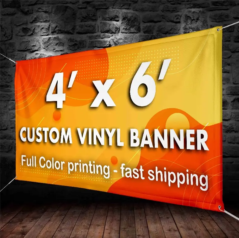 पूर्ण रंग मुद्रित 3x5 4x6 10x20 फुट Vinyl बैनर 13 Oz 18 Oz ठोस vinyl के हस्ताक्षर बैनर विज्ञापन Vinyl बैनर